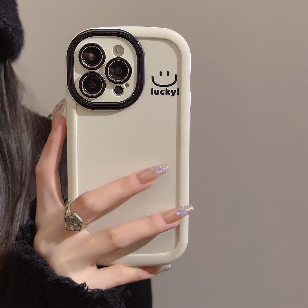 Simple graffiti smiley face Apple 13 phone case