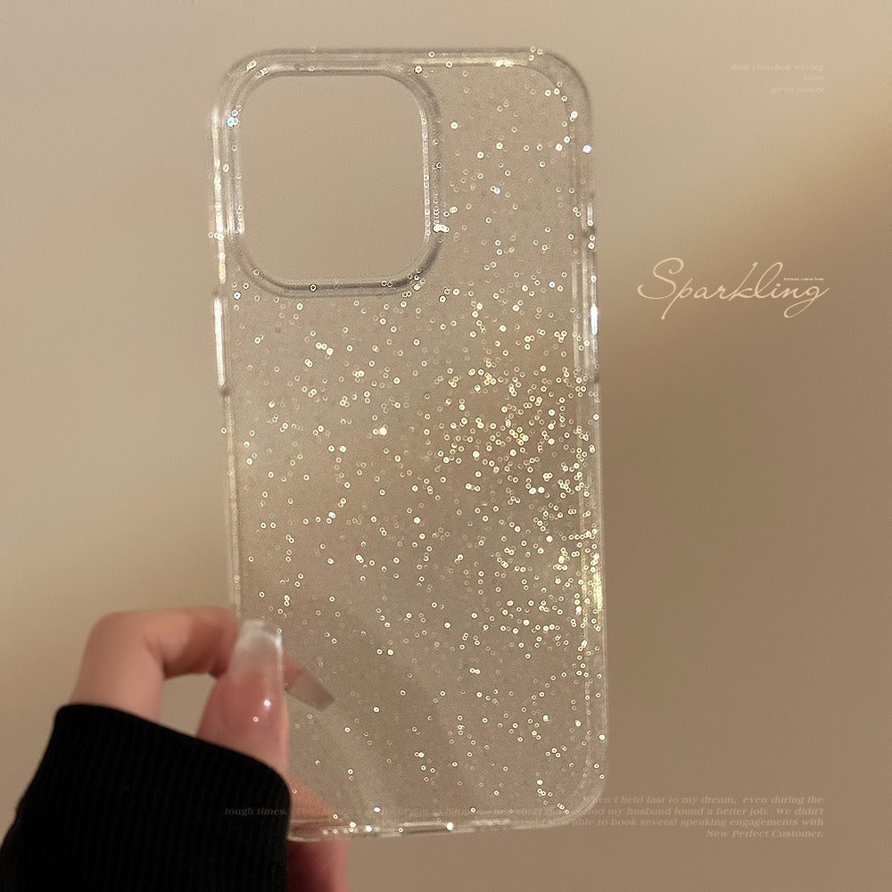 Transparent Glitter Simple Apple 14 Promax
