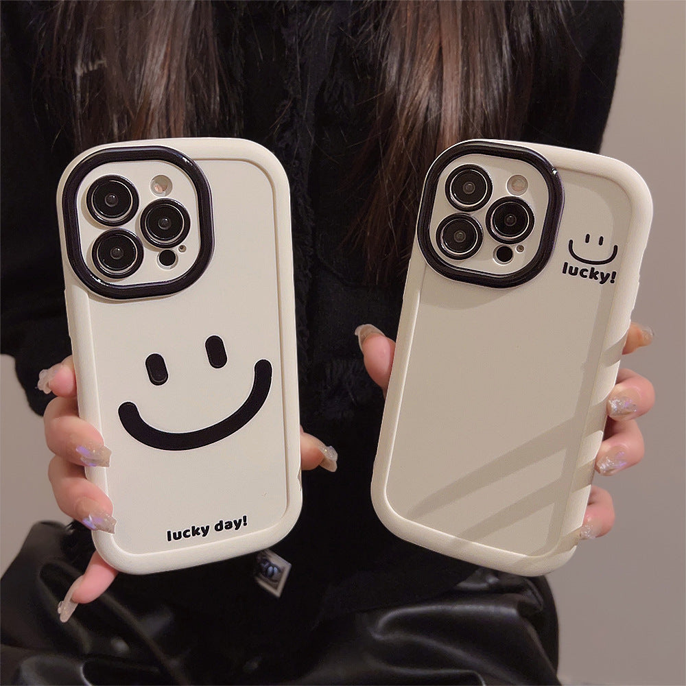 Simple graffiti smiley face Apple 13 phone case