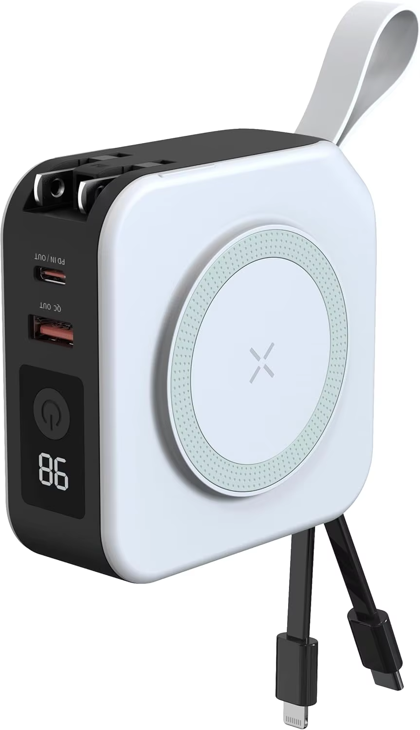 Five in one magnetic wireless power bank