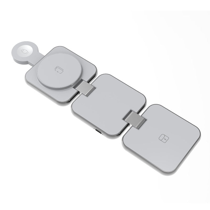 Foldable 3-in-1 wireless charger for mobile phones