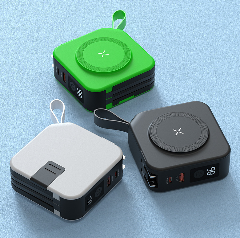 Five in one magnetic wireless power bank