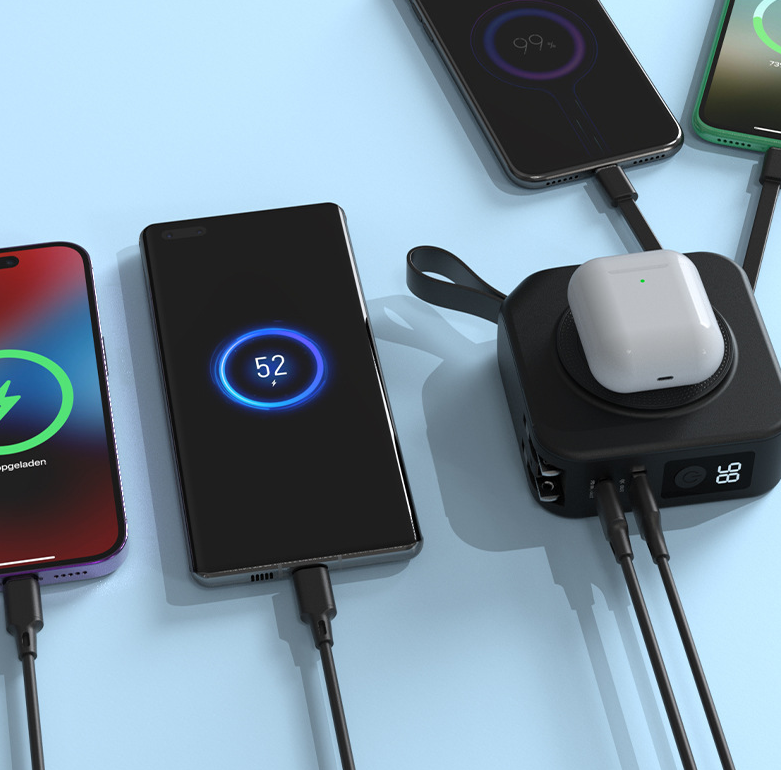 Five in one magnetic wireless power bank