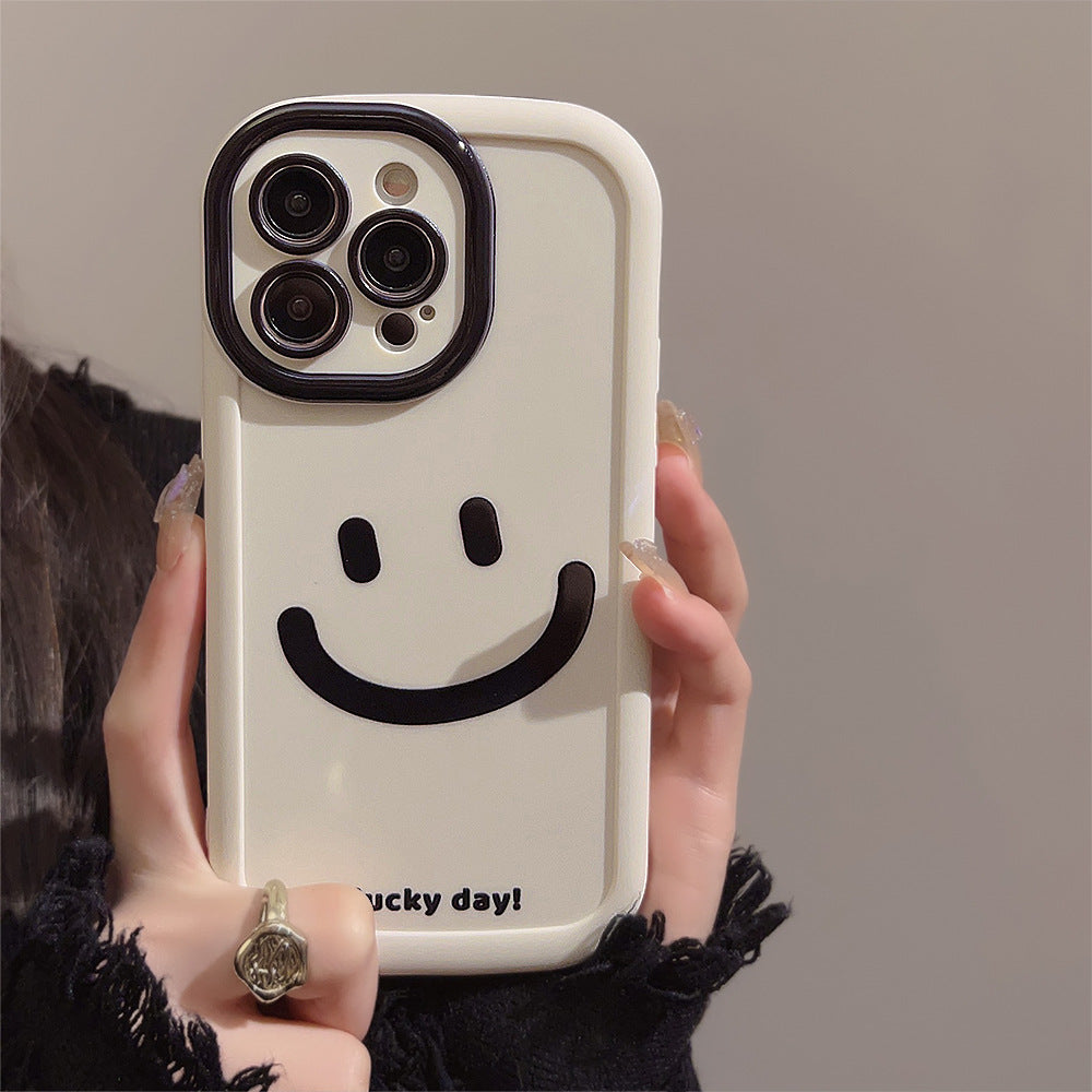 Simple graffiti smiley face Apple 13 phone case