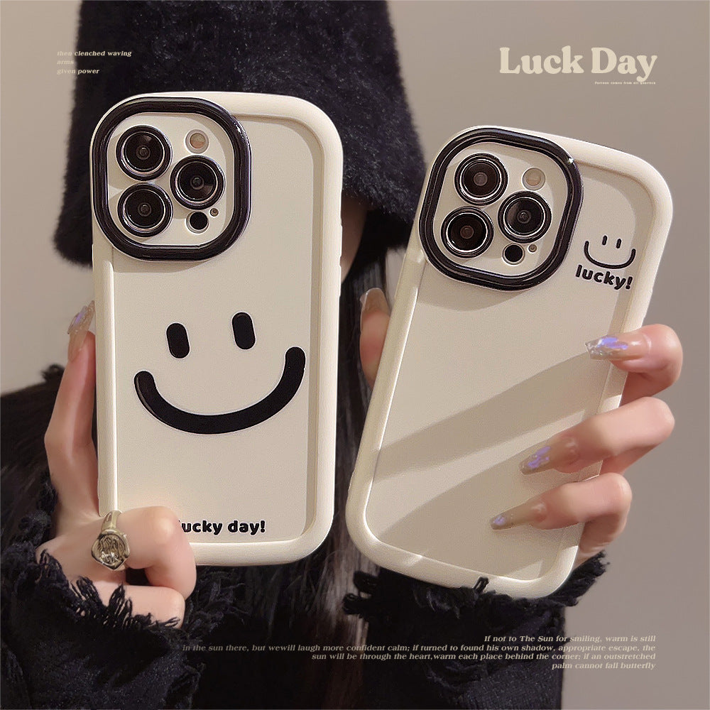 Simple graffiti smiley face Apple 13 phone case