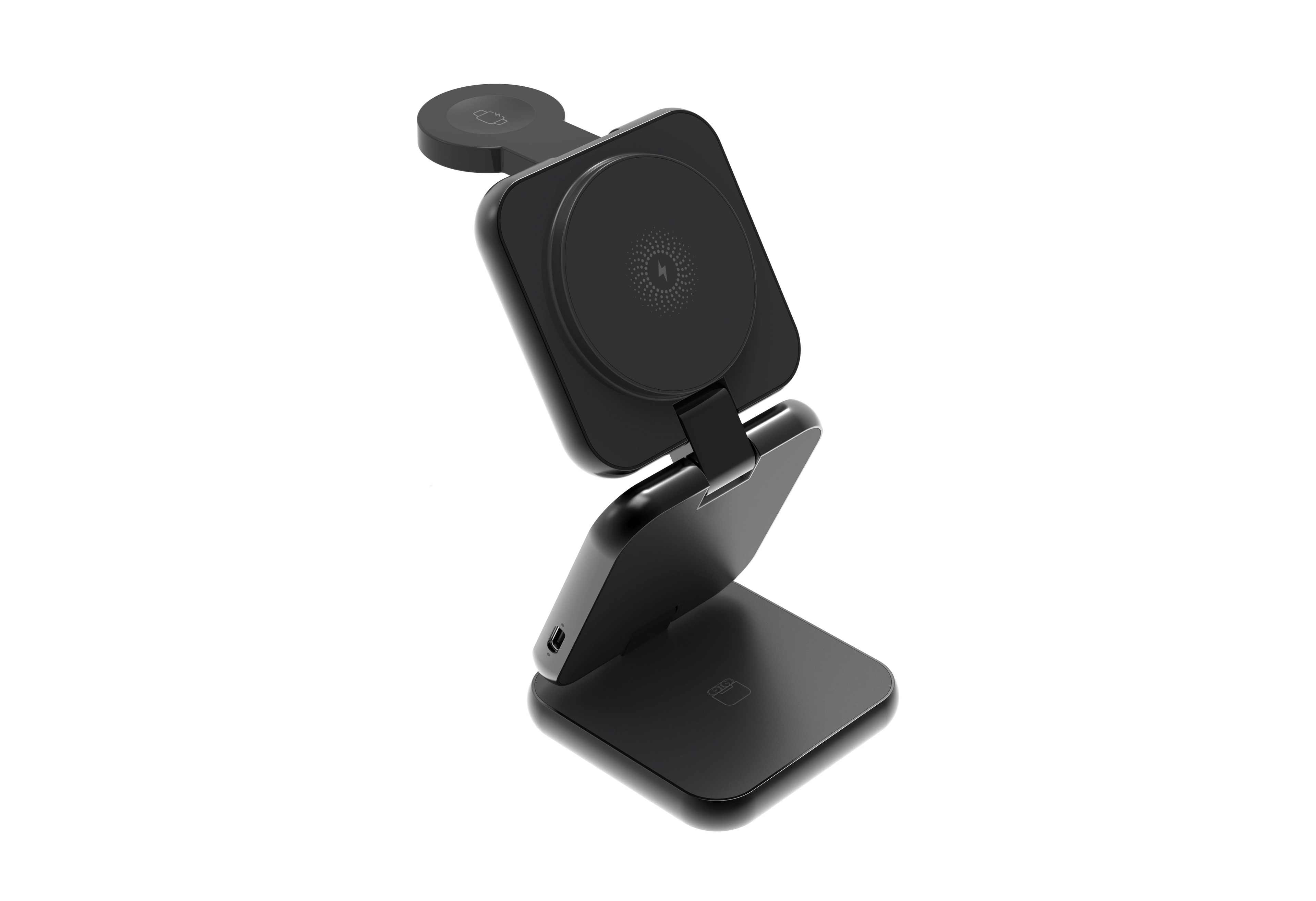 Foldable 3-in-1 wireless charger for mobile phones