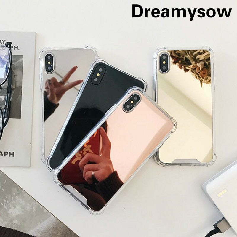 Drop Resistant Mirror Phone Case For iphone XS MAX XR X