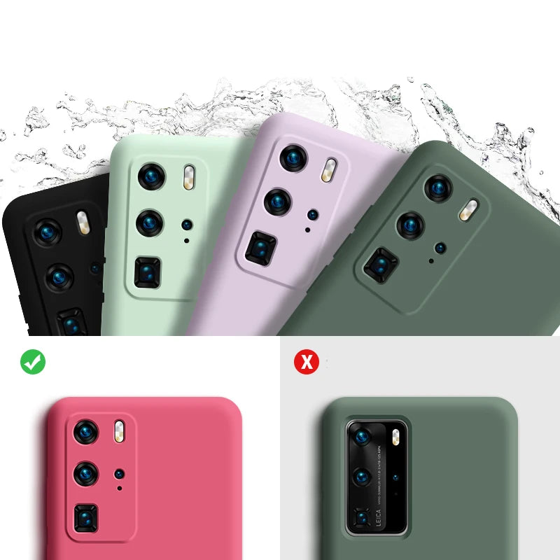 Liquid Silicone Case For Huawei  P40 P30 P20