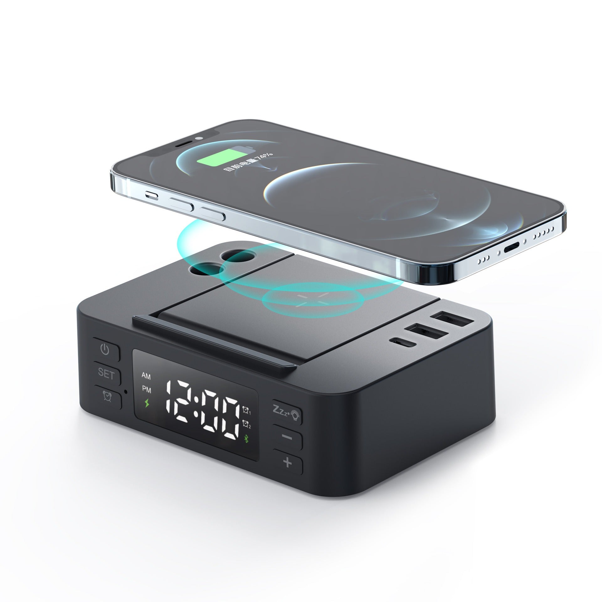 Clock wireless charging phone