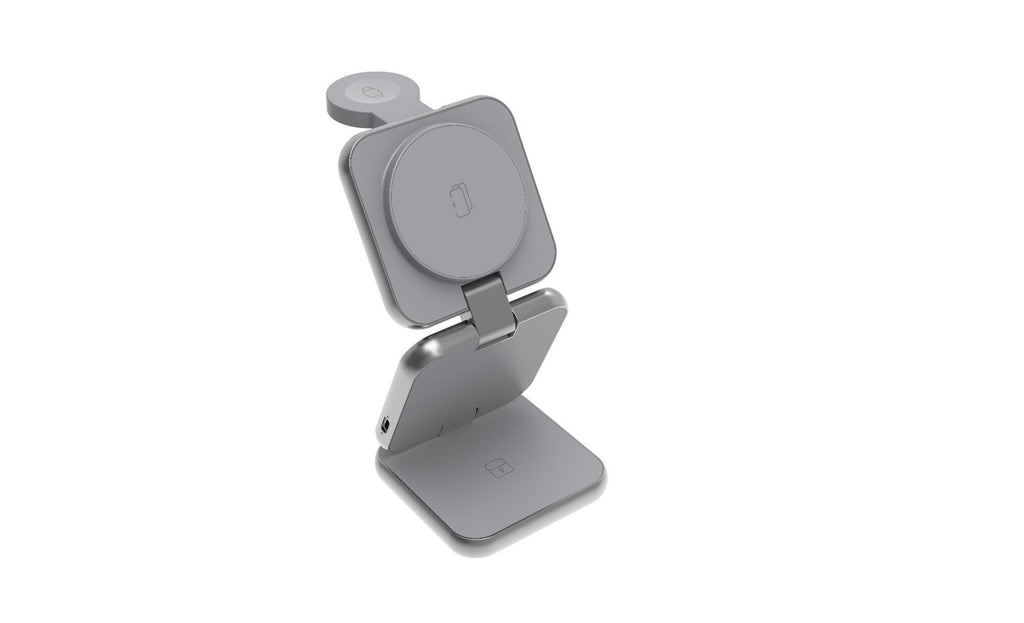Foldable 3-in-1 wireless charger for mobile phones