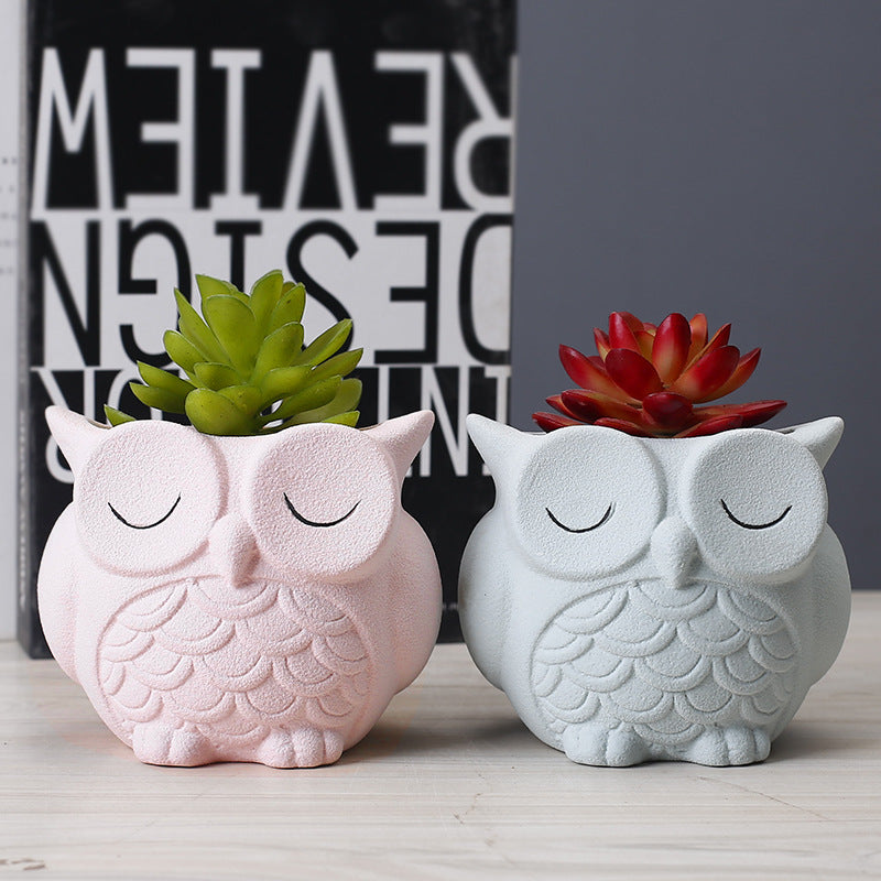 OWL Flower pot ceramic